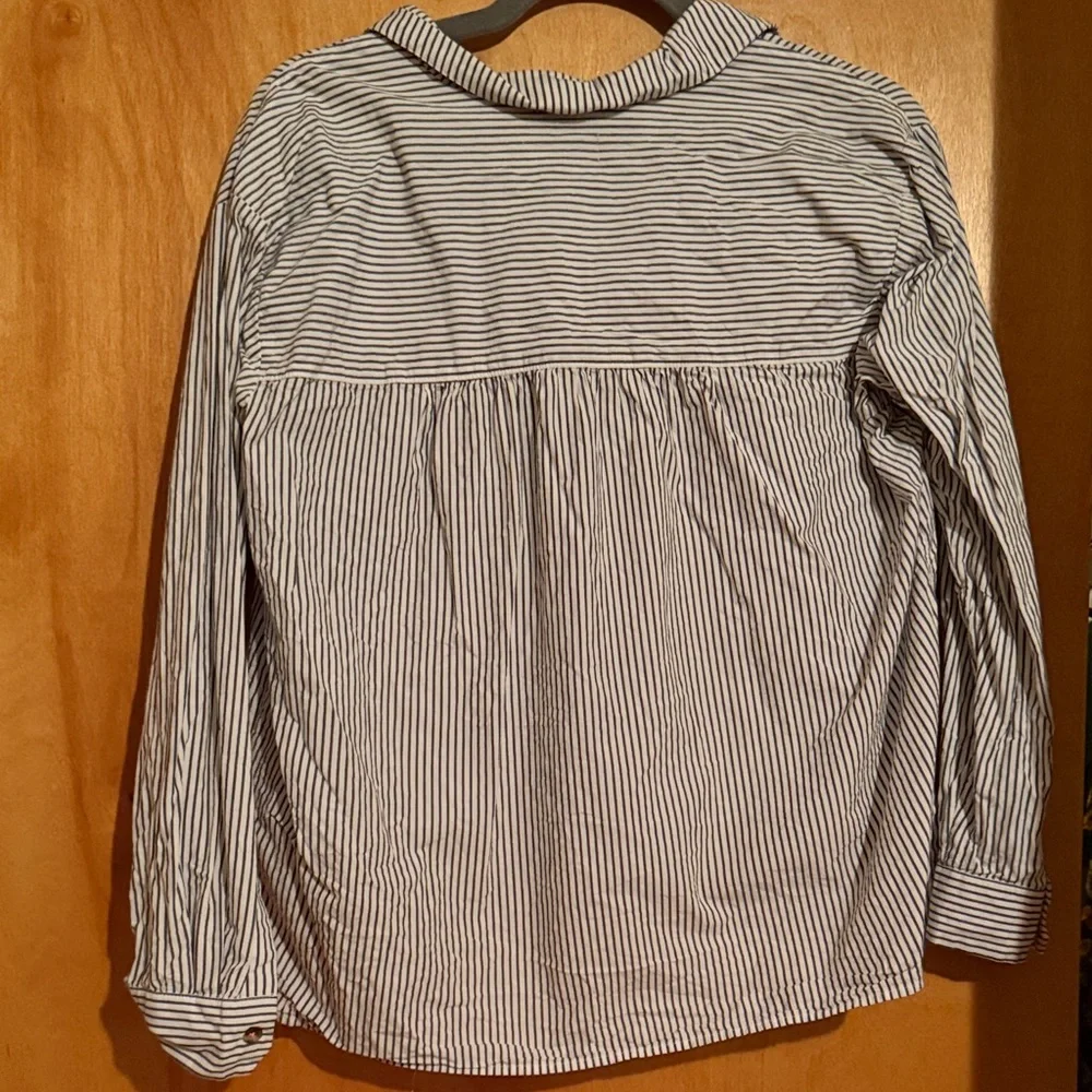 Anthropologie Maeve Striped Floral Sequin Shirt - Size 4 - Picture 13 of 13